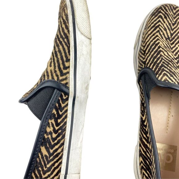 Dv dolce Vita Women's Black Brown Faux Fur Animal Print Sneakers Slip On US 6 - Picture 10 of 11